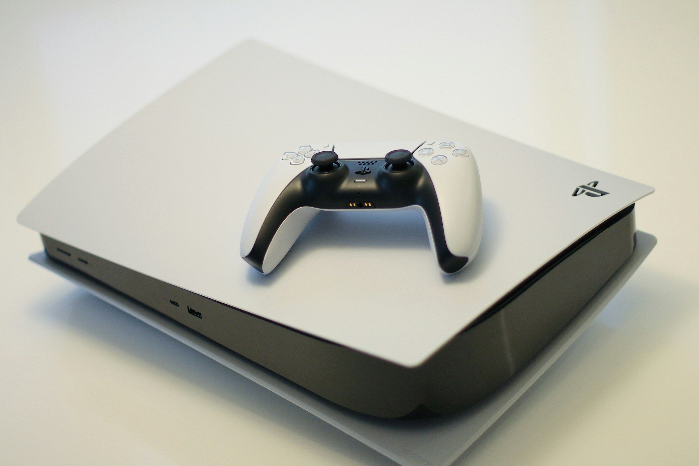 PlayStation 5 console with a DualSense controller